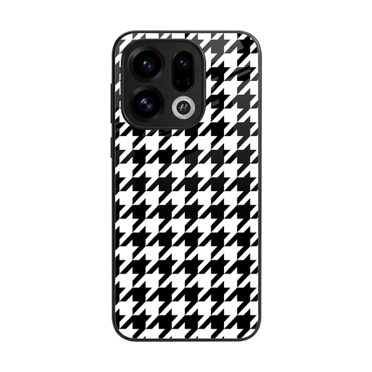 Houndstooth back phone cover | glass case for oppo find x9