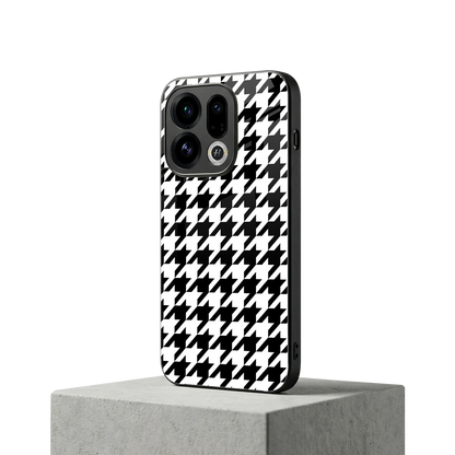 Houndstooth oppo find x9 mobile cover | shockproof glass phone case