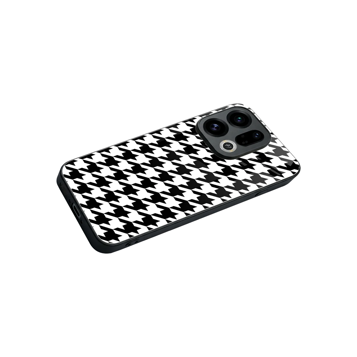 Houndstooth stylish phone case for oppo find x9 | glossy glass and slim fit