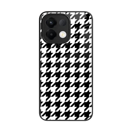 Houndstooth back phone cover | glass case for oppo k13 5g