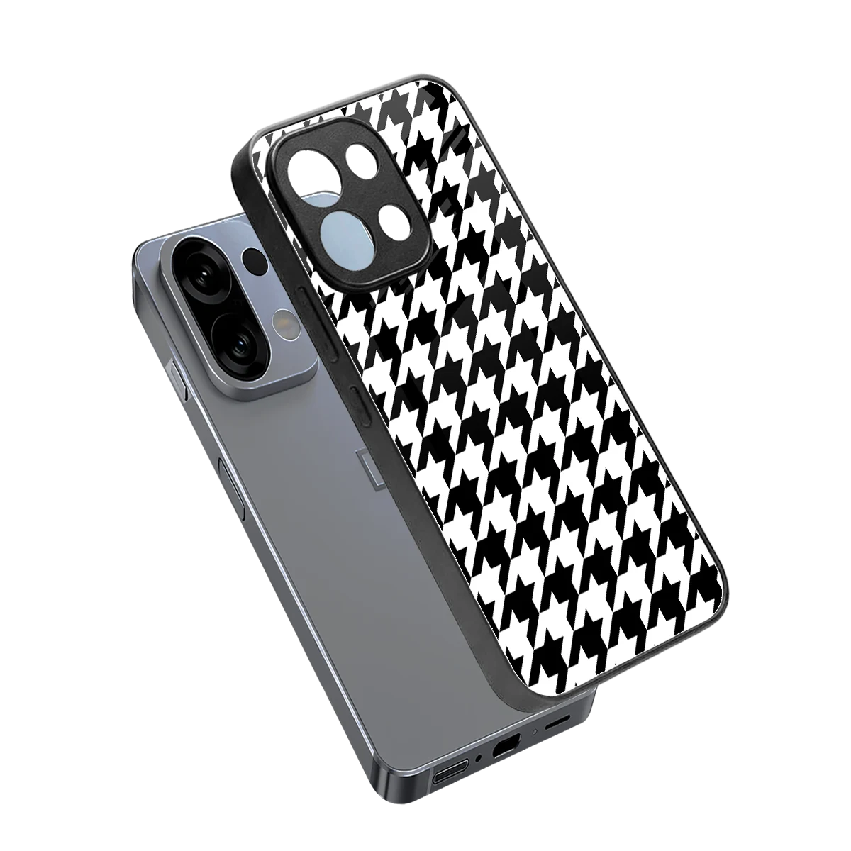 Houndstooth sleek oppo k13 5g cover with tempered glass back and TPU edges