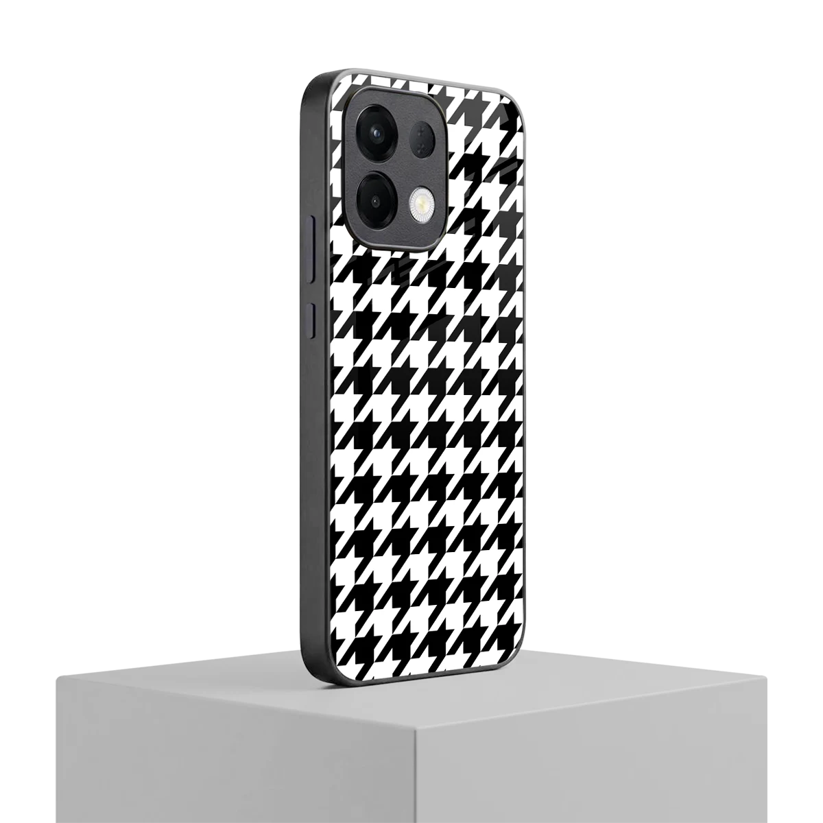 Houndstooth oppo k13 5g mobile cover | shockproof glass phone case