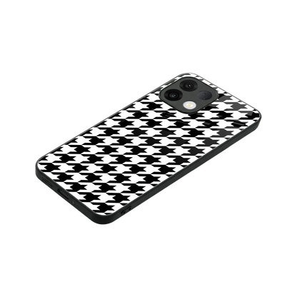 Houndstooth stylish phone case for oppo k13 5g | glossy glass and slim fit