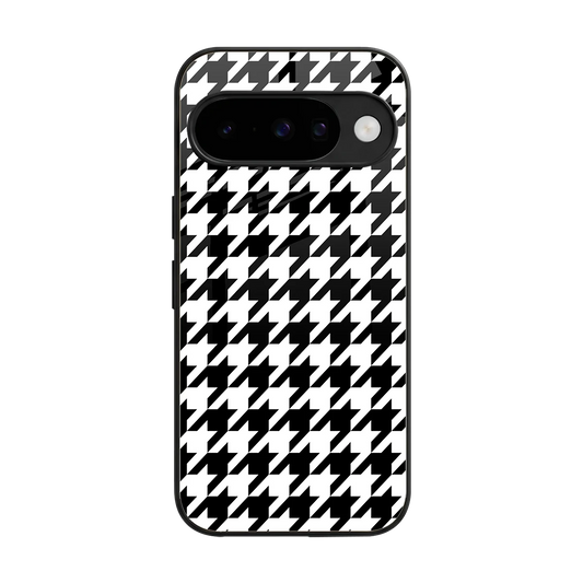 Houndstooth back phone cover | glass case for google pixel 10