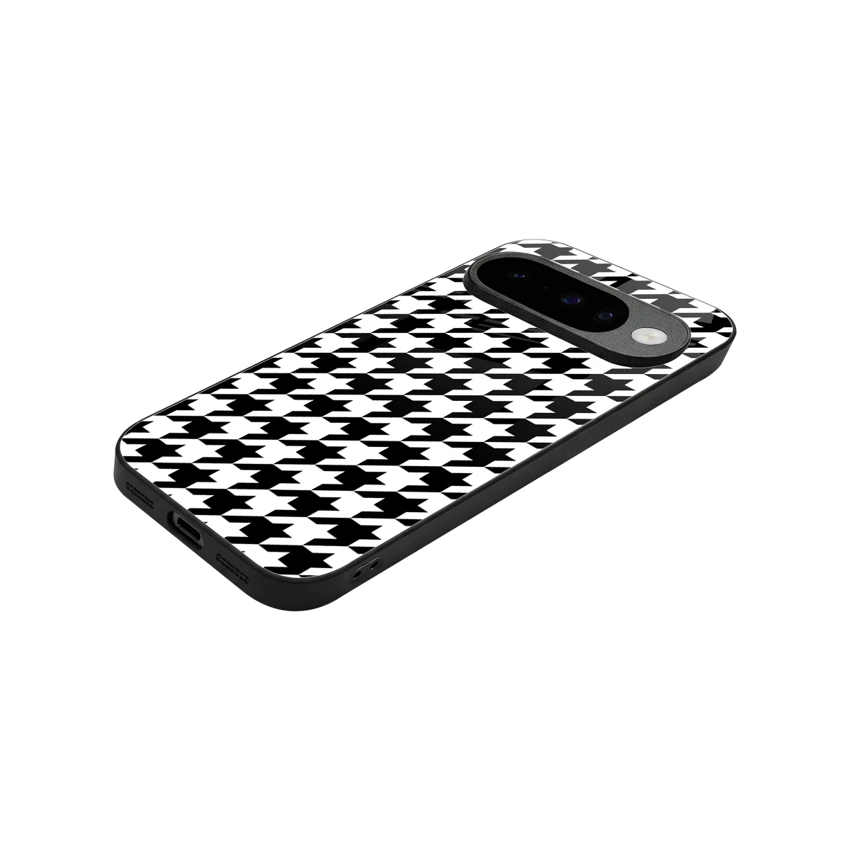 Houndstooth stylish phone case for google pixel 10 | glossy glass and slim fit