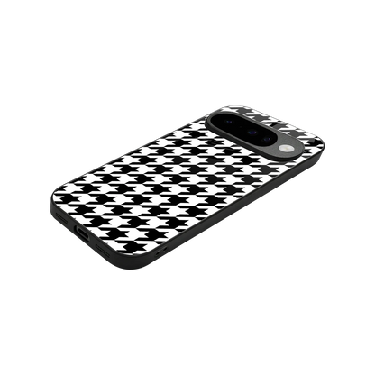Houndstooth stylish phone case for google pixel 10 | glossy glass and slim fit