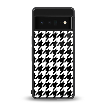 Houndstooth back phone cover | glass case for google pixel 6 pro