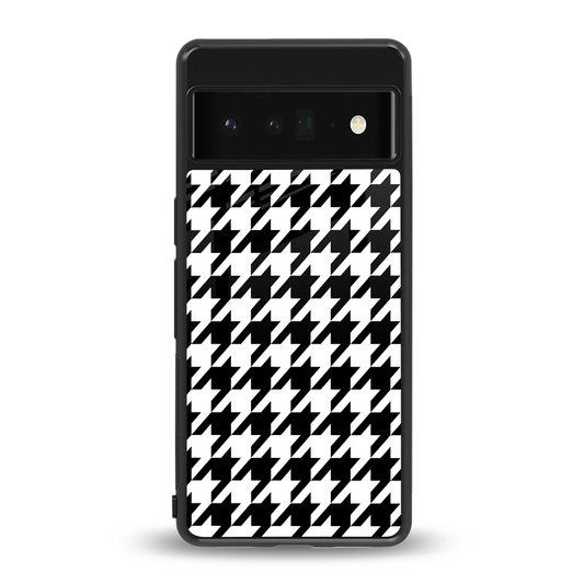 Houndstooth back phone cover | glass case for google pixel 6 pro