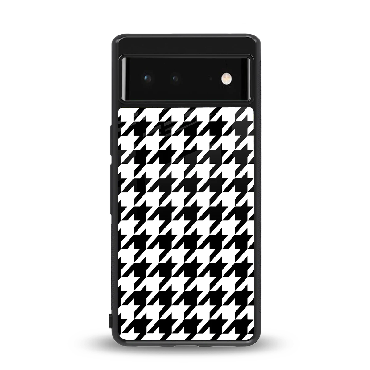 Houndstooth back phone cover | glass case for google pixel 6