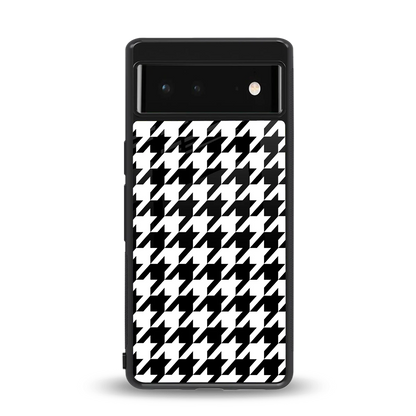Houndstooth back phone cover | glass case for google pixel 6
