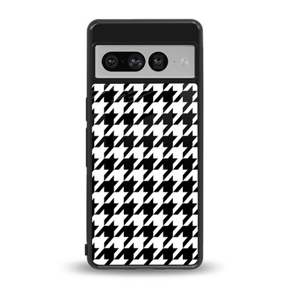 Houndstooth back phone cover | glass case for google pixel 7 pro