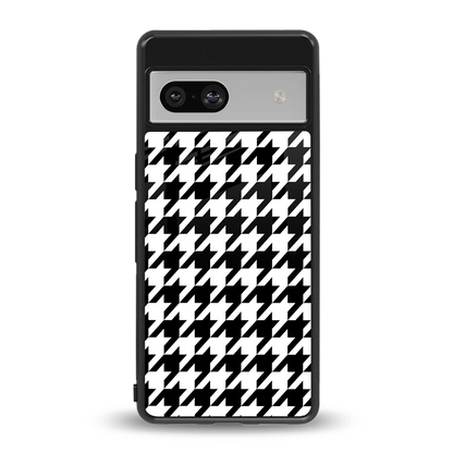 Houndstooth back phone cover | glass case for google pixel 7a