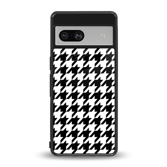 Houndstooth back phone cover | glass case for google pixel 7