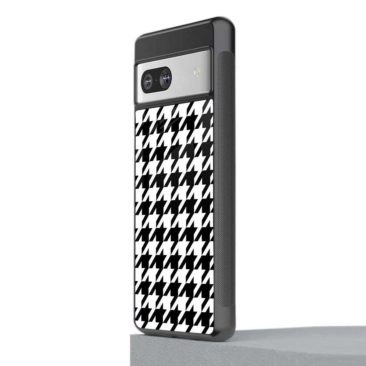 Houndstooth stylish phone case for google pixel 7 | glossy glass and slim fit