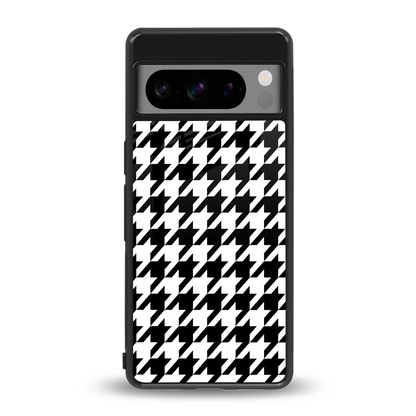 Houndstooth back phone cover | glass case for google pixel 8 pro