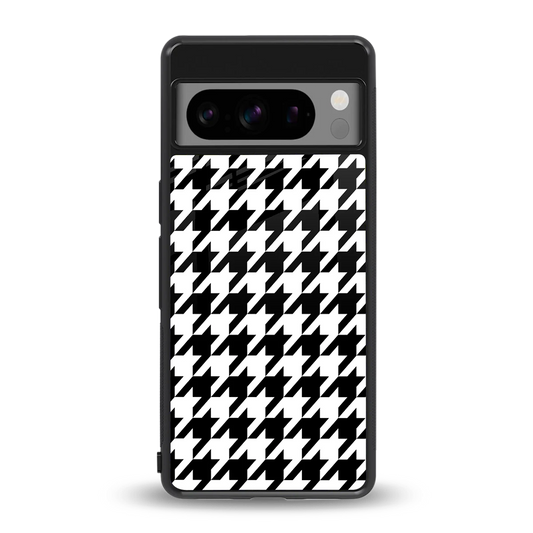 Houndstooth back phone cover | glass case for google pixel 8 pro