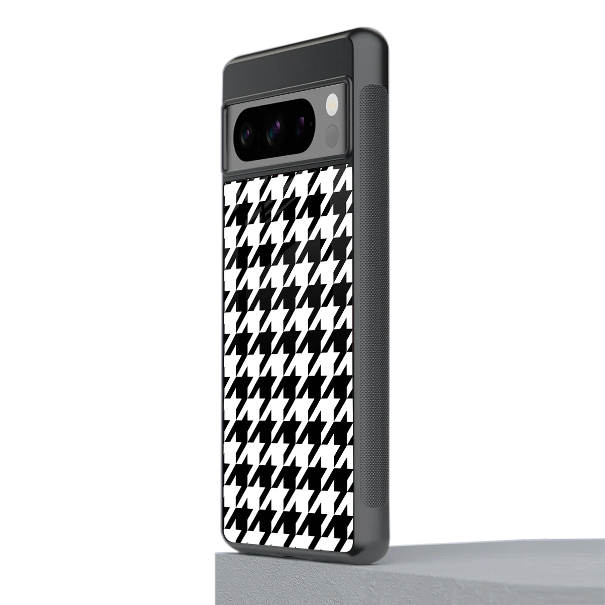 Houndstooth stylish phone case for google pixel 8 pro | glossy glass and slim fit