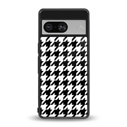 Houndstooth back phone cover | glass case for google pixel 8