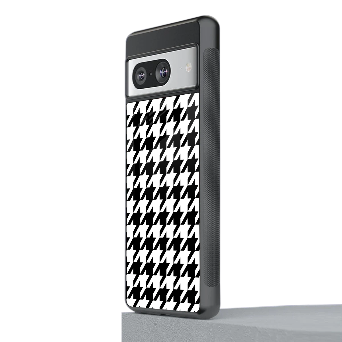 Houndstooth stylish phone case for google pixel 8 | glossy glass and slim fit