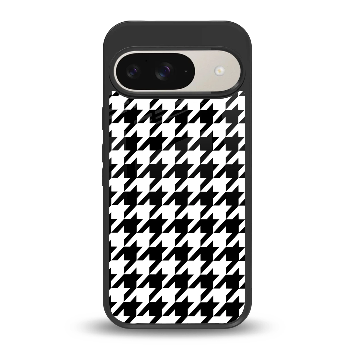 Houndstooth back phone cover | glass case for google pixel 9