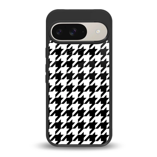 Houndstooth back phone cover | glass case for google pixel 9