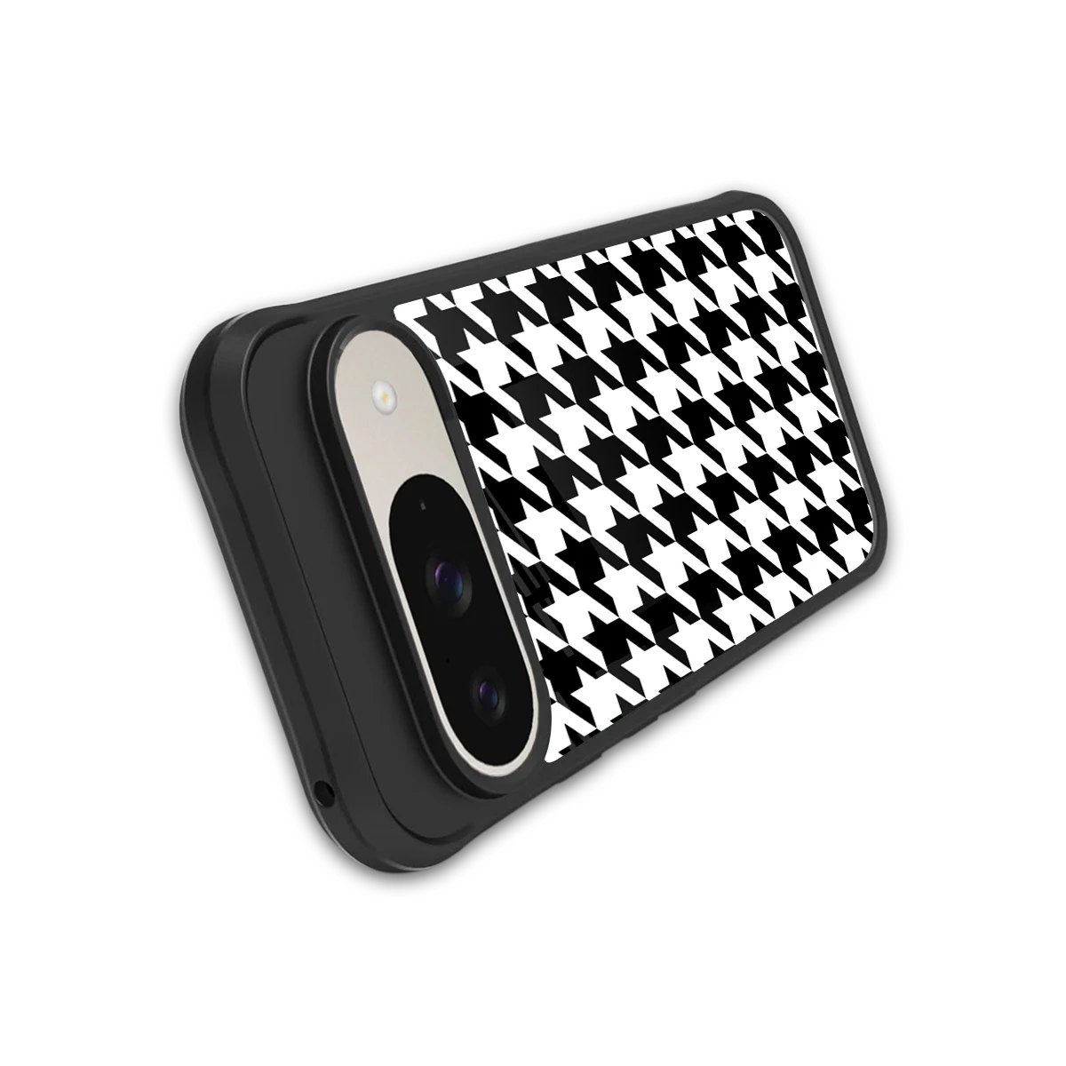 Houndstooth stylish phone case for google pixel 9 | glossy glass and slim fit