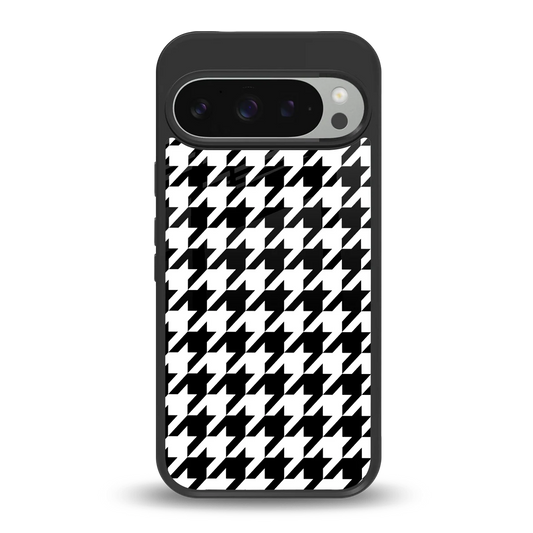 Houndstooth back phone cover | glass case for google pixel 9 pro