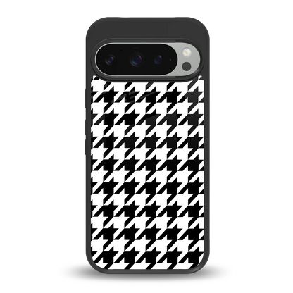 Houndstooth back phone cover | glass case for google pixel 9 pro xl
