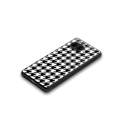 Houndstooth stylish phone case for google pixel 10a | glossy glass and slim fit