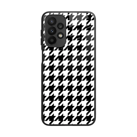 Houndstooth back phone cover | glass case for samsung galaxy a23