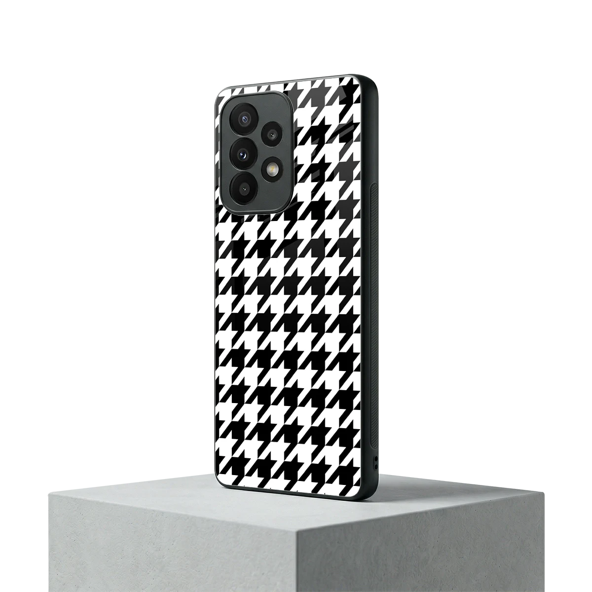 Houndstooth samsung galaxy a23 mobile cover | shockproof glass phone case