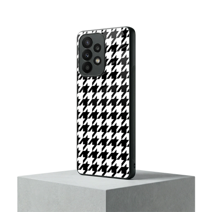 Houndstooth samsung galaxy a23 mobile cover | shockproof glass phone case