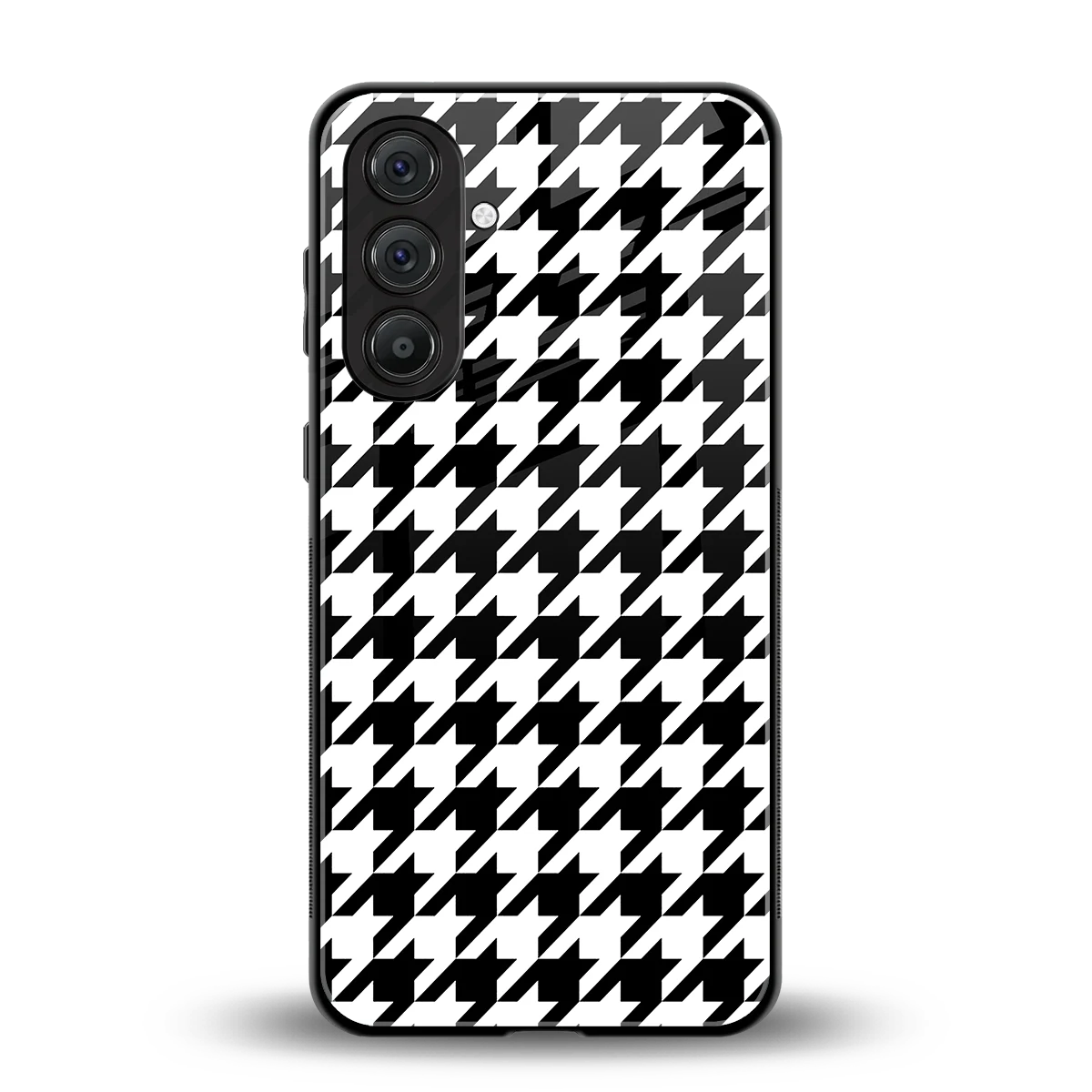 Houndstooth back phone cover | glass case for samsung galaxy m36 5g