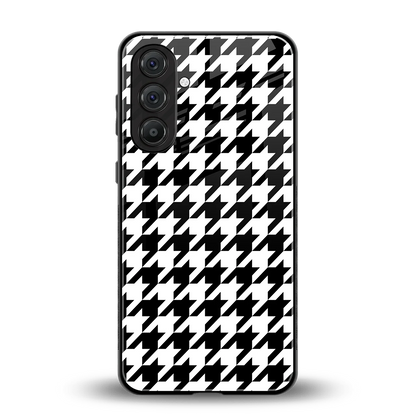 Houndstooth back phone cover | glass case for samsung galaxy m36 5g