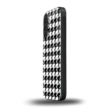 Houndstooth samsung galaxy m36 5g mobile cover | shockproof glass phone case