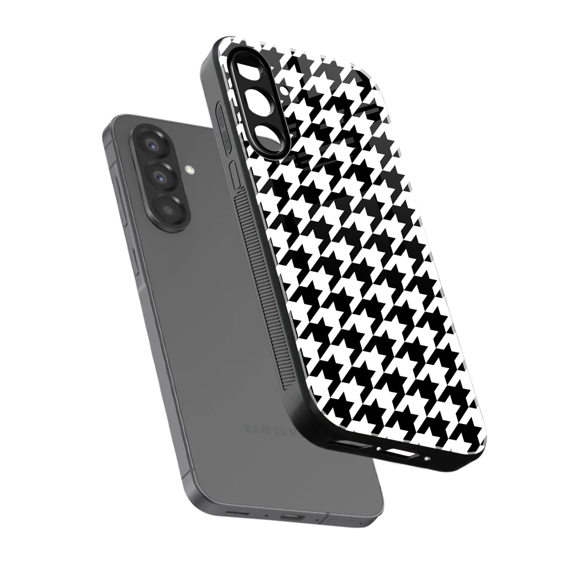 Houndstooth sleek samsung galaxy a17 5g cover with tempered glass back and TPU edges