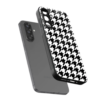 Houndstooth sleek samsung galaxy a17 5g cover with tempered glass back and TPU edges