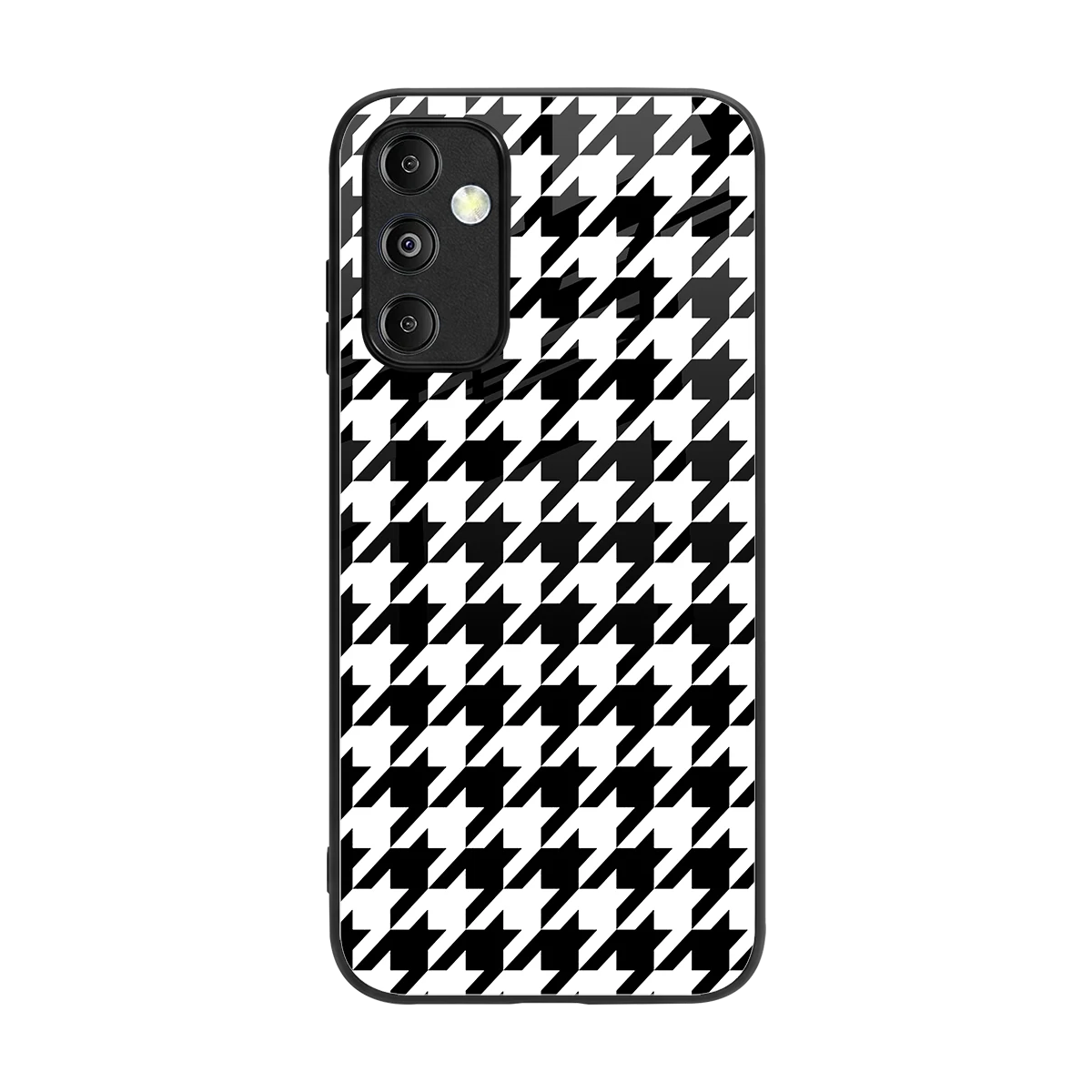 Houndstooth back phone cover | glass case for samsung galaxy m14 5g