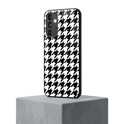 Houndstooth samsung galaxy m14 5g mobile cover | shockproof glass phone case