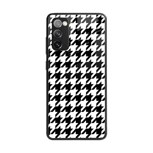 Houndstooth back phone cover | glass case for samsung galaxy s20 fe