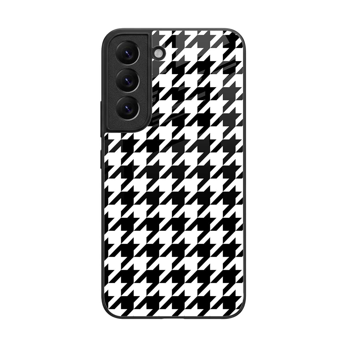 Houndstooth back phone cover | glass case for samsung galaxy s22