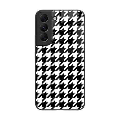 Houndstooth back phone cover | glass case for samsung galaxy s22
