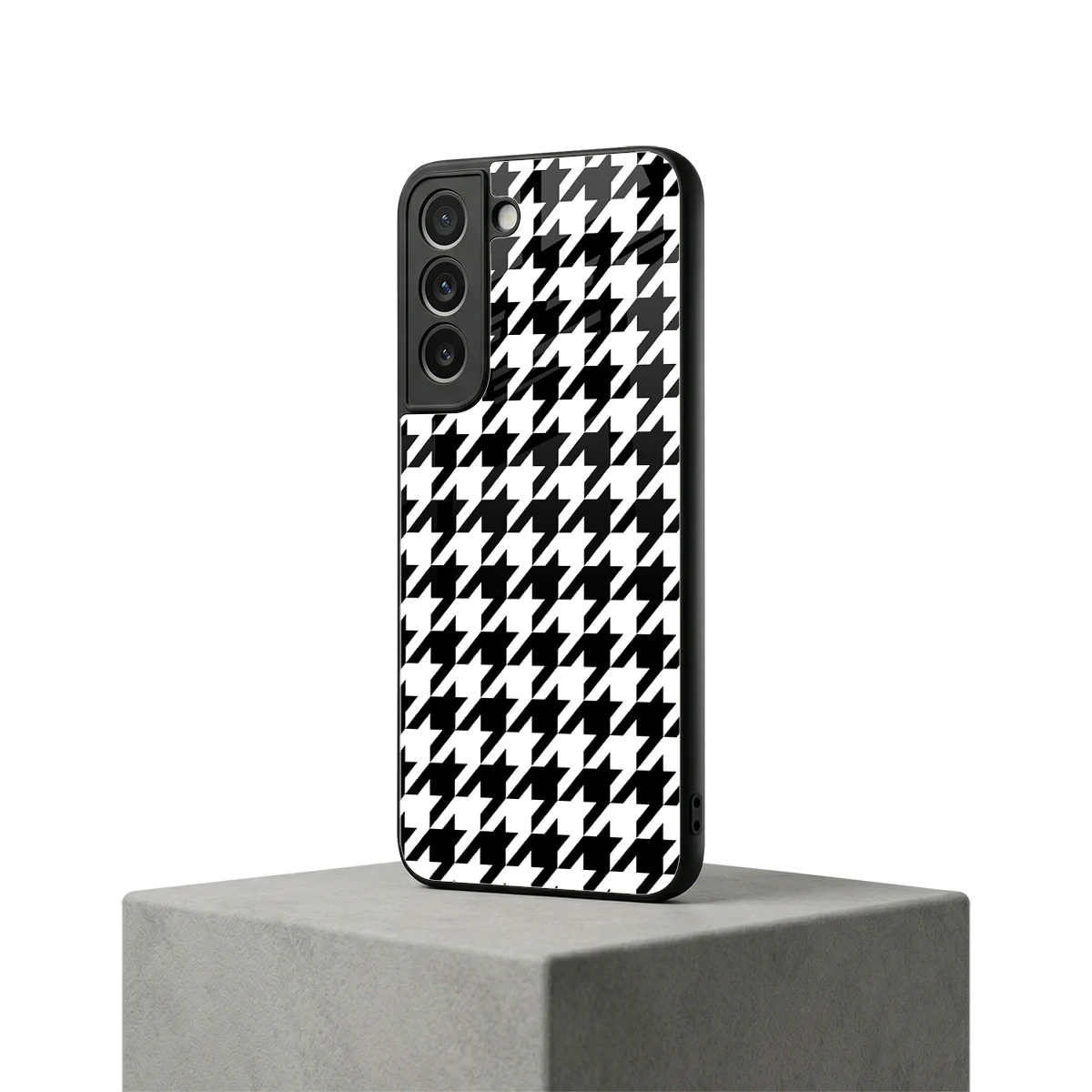 Houndstooth samsung galaxy s22 mobile cover | shockproof glass phone case