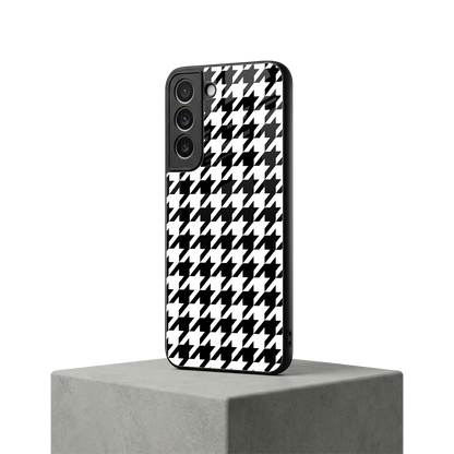 Houndstooth samsung galaxy s22 mobile cover | shockproof glass phone case