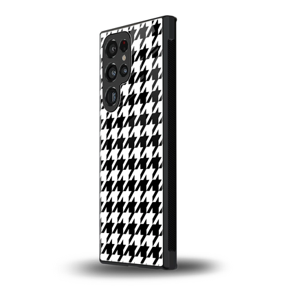 Houndstooth samsung galaxy s23 ultra mobile cover | shockproof glass phone case