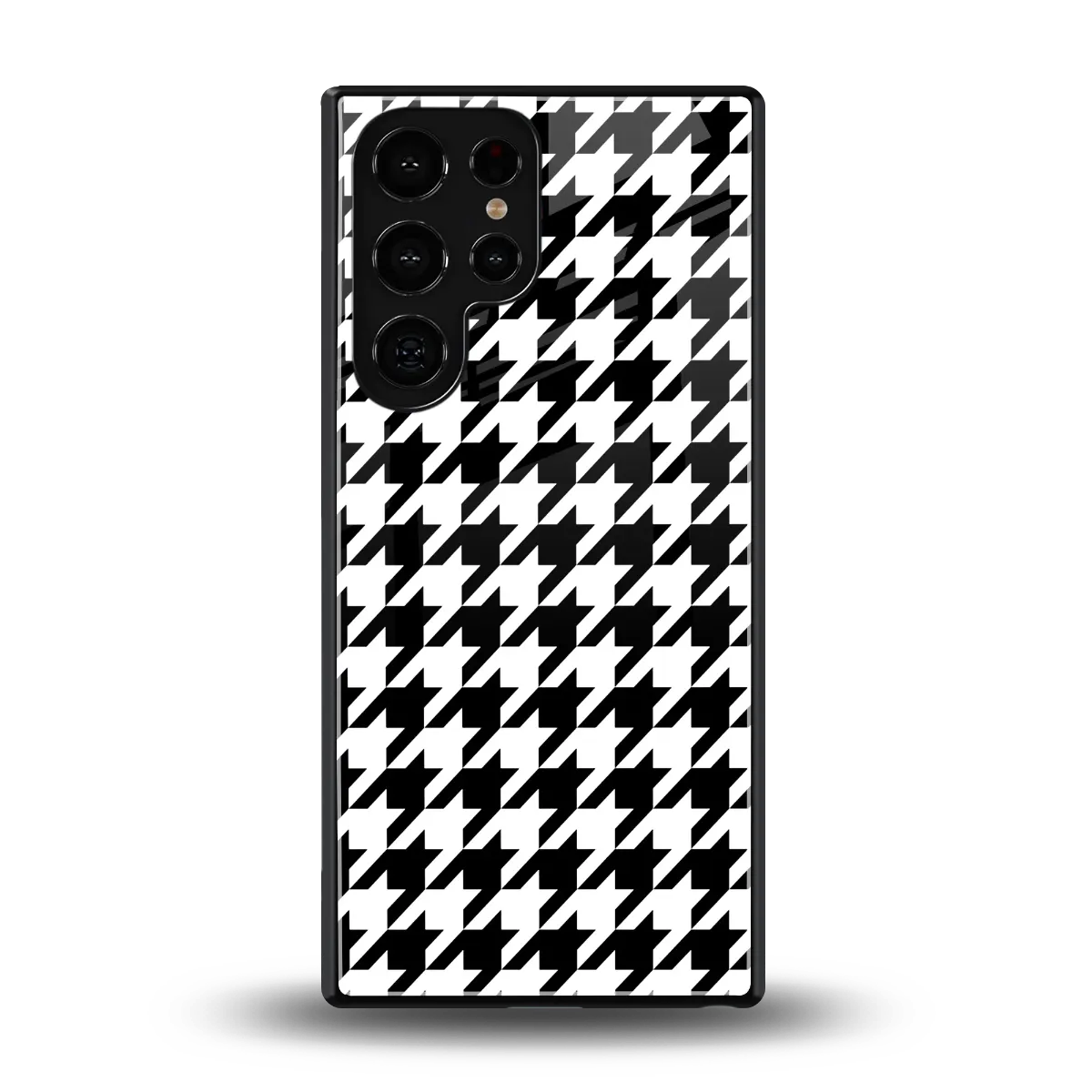 Houndstooth back phone cover | glass case for samsung galaxy s25 ultra