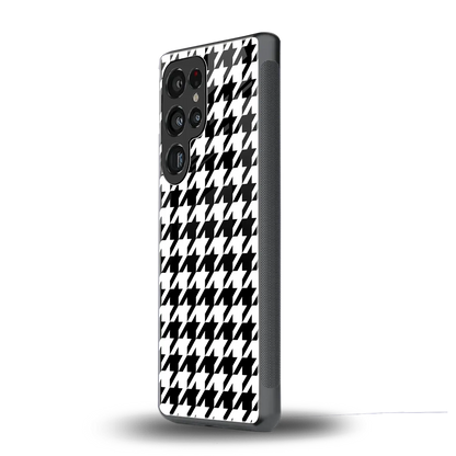 Houndstooth samsung galaxy s25 ultra mobile cover | shockproof glass phone case