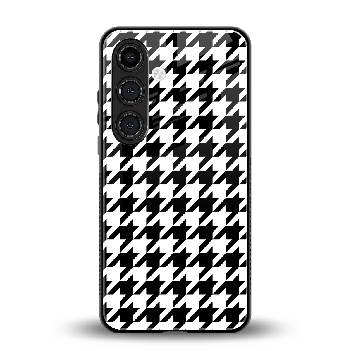 Houndstooth back phone cover | glass case for samsung galaxy s24
