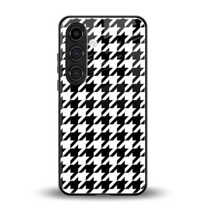 Houndstooth back phone cover | glass case for samsung galaxy s24