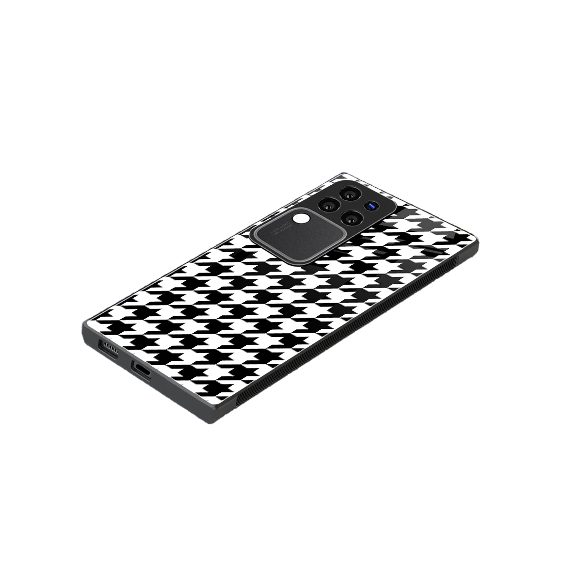 Houndstooth stylish phone case forvivo v30 pro | glossy glass and slim fit